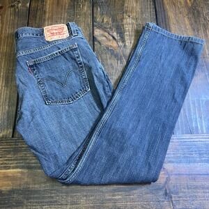 Levis 527 Low Boot Cut Jeans Mens 36x34 Blue Denim 100% Cotton Medium Dark Wash